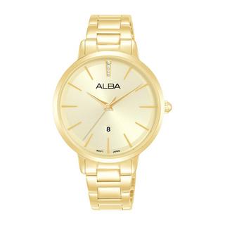 Buy Alba fashion ladies watch,analog, 34mm, stainless steel strap, ah7cc8x1 - light gold in Kuwait