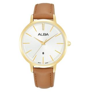 Buy Alba fashion ladies watch, analog, 34mm, leather strap, ah7cd8x1 - light brown in Kuwait