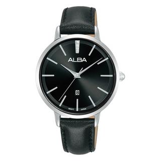اشتري ساعة فاشن للنساء من ألبا، أنالوج، 34 ملم، حزام جلد، ah7cd9x1 - أسود في الكويت