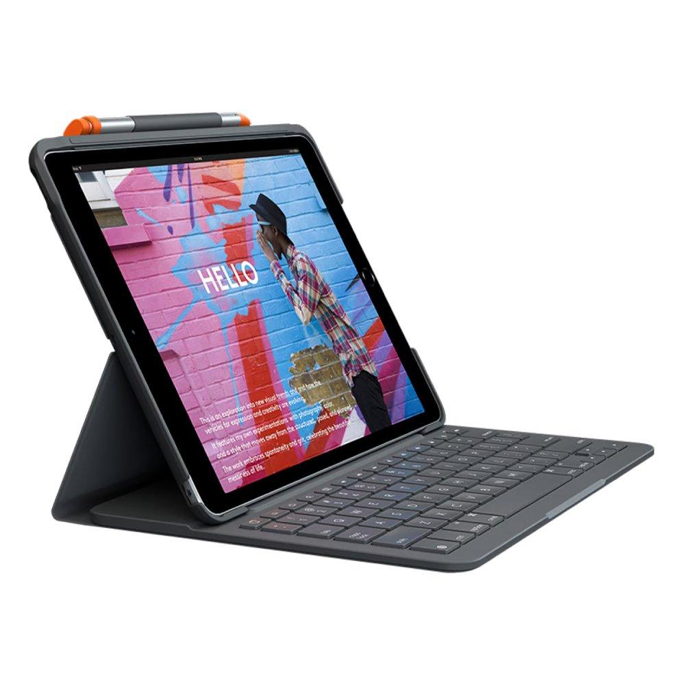 Buy Logitech slim folio for ipad (10th gen) en/ar keyboard - grey in Kuwait