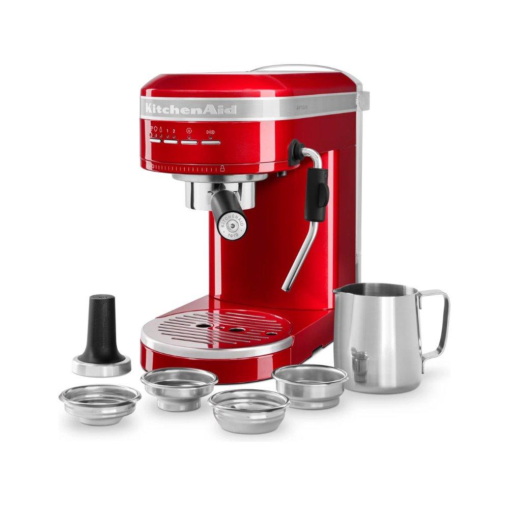 اشتري ماكينة تحضير قهوة الاسبريسو من كيتشن ايد، قدرة 1470 واط، سعة 1. 4 لتر، 5kes6503bca - احمر في الكويت