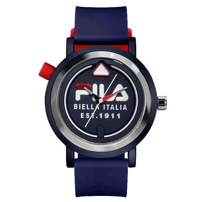Buy Fila men's watch, analog, 42mm, silicone strap, 38-341-002 – blue in Kuwait
