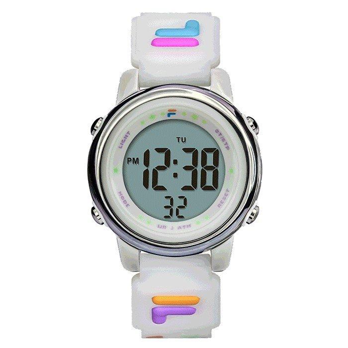 Buy Fila fashion watch, digital, 34mm, silicone strap, 38-218-005 – white in Kuwait