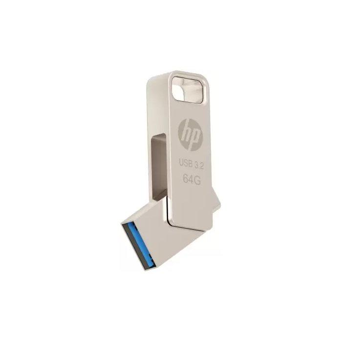 ذاكرة  فلاش إكس 206 أوه تي جي يو اس بي 3.2 تايب -سي من إتش بي، 64 جيجابايت، HPFD206C-64 - فضي