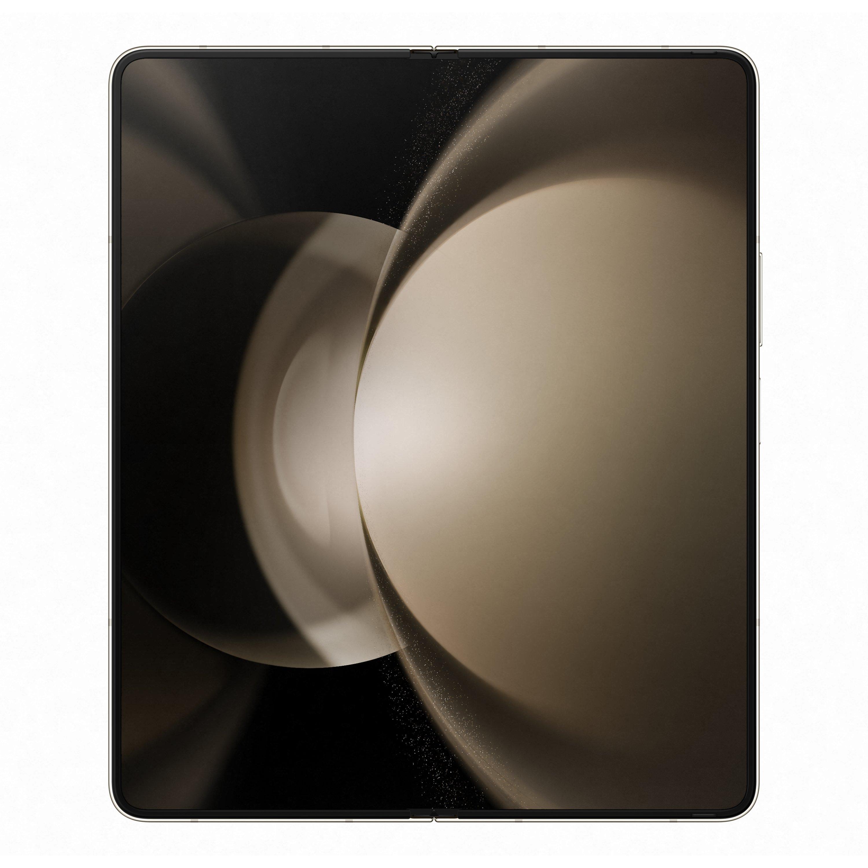 هاتف جالكسي زد فولد5 من سامسونج ، مقاس 7.6 بوصة، رام 12 جيجابايت، 256 جيجابايت، اتصال 5 جي – كريمي