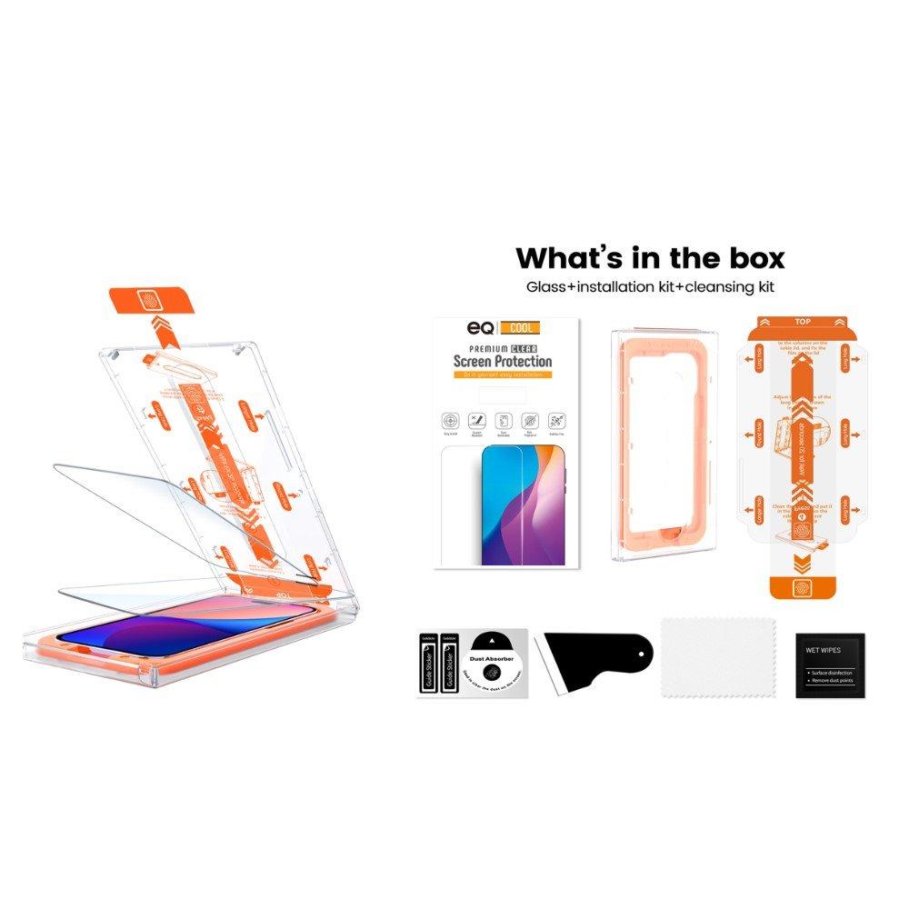EQ iPhone 15 Pro Clear Screen Protector + Magic Box, EQ-IPH15PRO-2.5D– Clear 