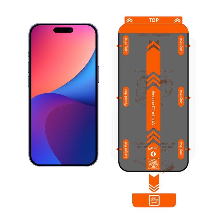 EQ iPhone 15 Black Edge Screen Protector + Magic Box, EQ-IPH15-EDGE