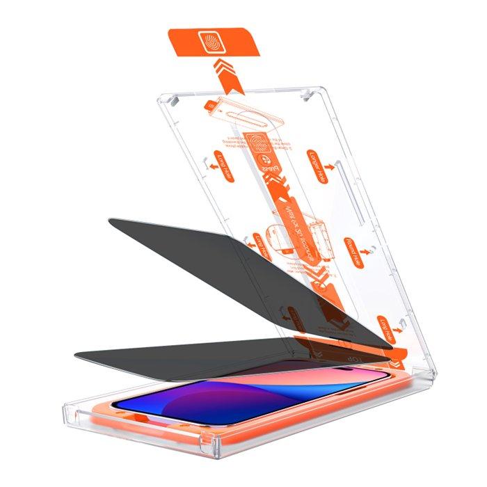 Buy Eq iphone 15 plus black edge screen protector + magic box in Kuwait