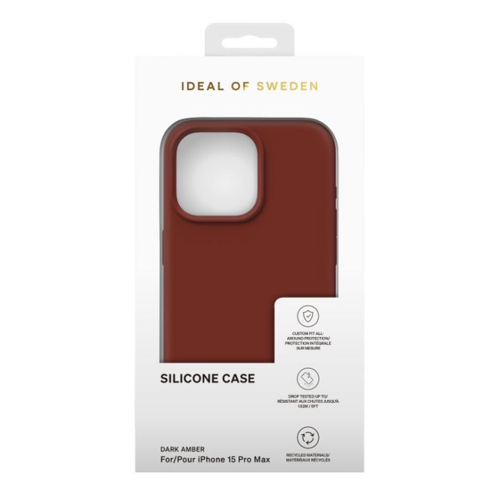 Ideal of Sweden MagSafe Silicone Case for iPhone 15 Pro Max (IDSICMS-I2367P-489) - Dark Amber