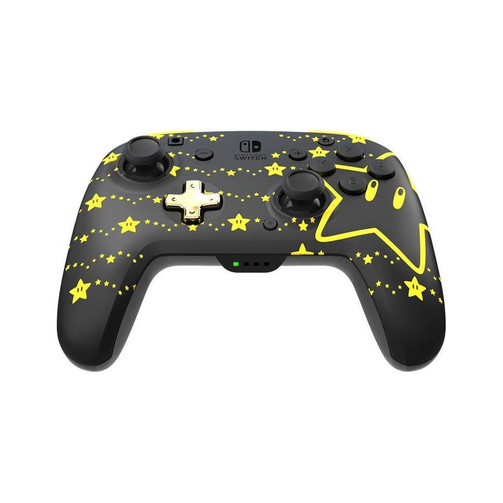 وحدة التحكم اللاسلكية نينتندو سويتش ريماتش سوبر ستارز تتوهج في الظلام من بي دي بي، 500-202-STGD – أسود/أصفر