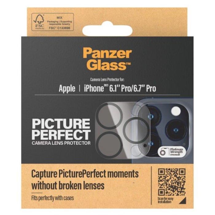 PanzerGlass Plate Camera Lens Protector for iPhone 15 Pro / Pro Max, 1137