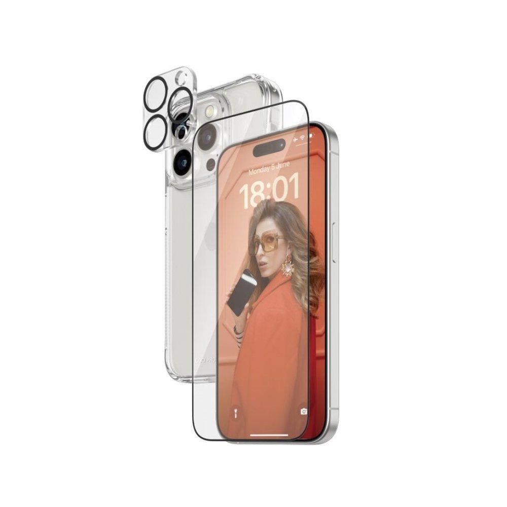 PanzerGlass Ultra Wide Fit 3in1 Privacy Clear Bundle for iPhone 15 Pro, B1173+2810 - Clear