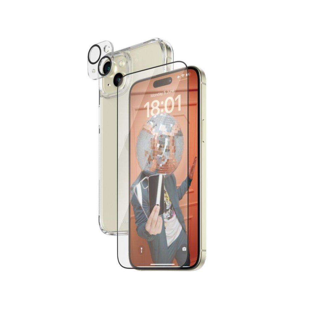 PanzerGlass Ultra Wide Fit 3in1 Privacy Clear Bundle for iPhone 15 Plus, B1174+2811 - Clear