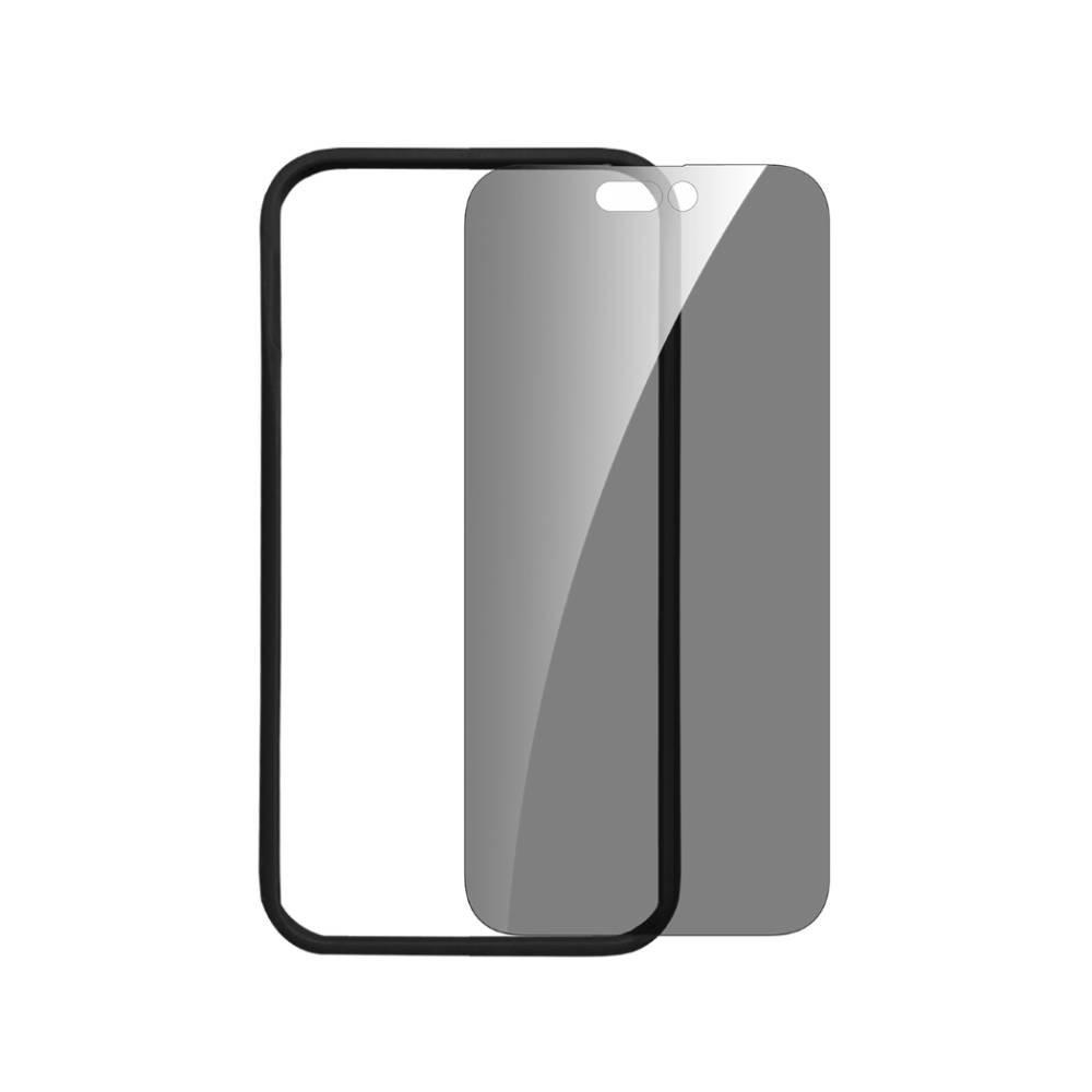 لاصق حماية لشاشة ايفون 15 مقاس 6.1 بوصة للخصوصية مصنوعة من الزجاج المقوى مع أداة تطبيق من بايكرون, BKR-SL-IP15-6.1P– أسود