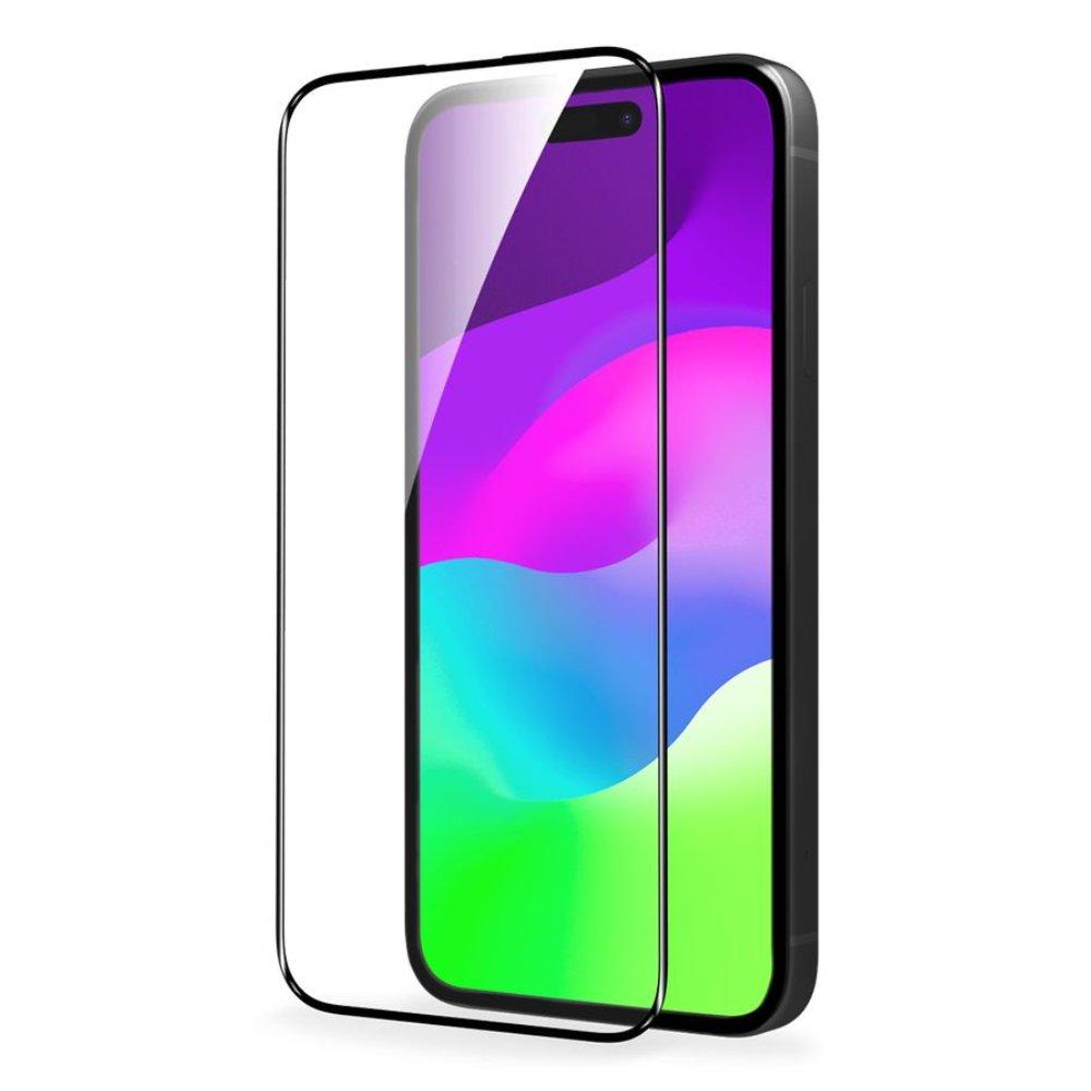 حماية شاشة بايكرون مزدوج عالي الجودة من الزجاج المقسى ثلاثي الأبعاد عالي الدقة من الحافة إلى الحافة شفاف مع أداة لهاتف آيفون 15