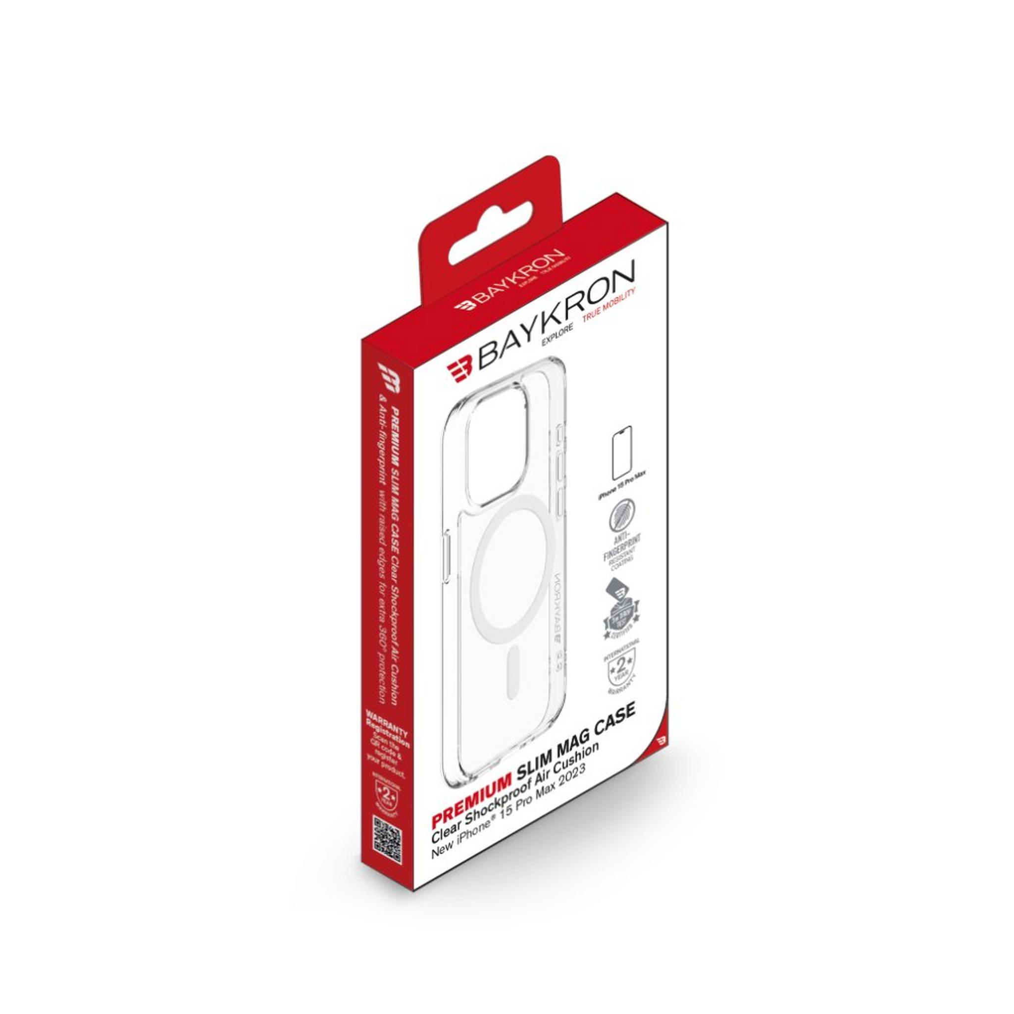 Baykron Premium Slim Mag iPhone 15 Pro Max 6.7-inch Case, BKR-PR-IP15PMAXCL – Clear