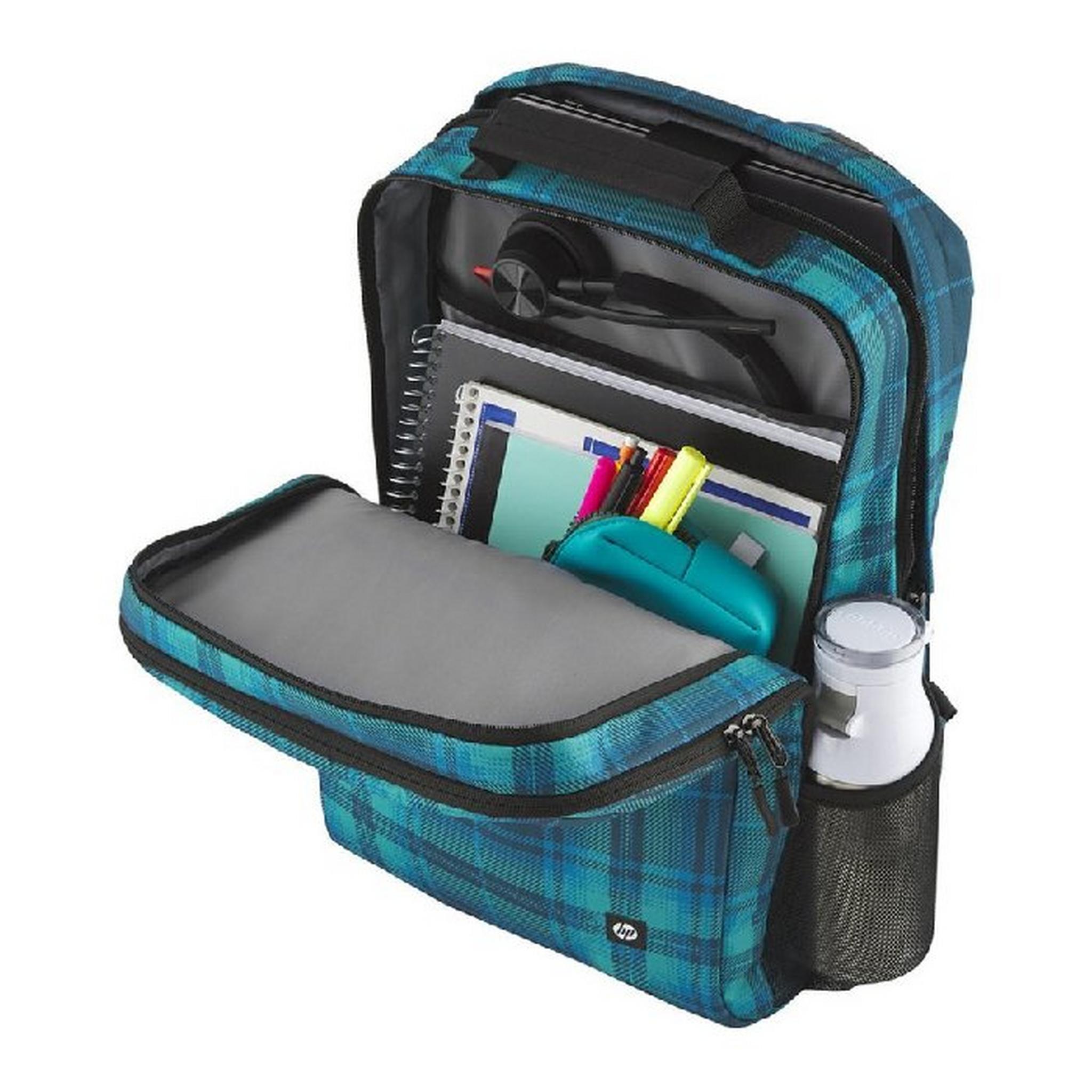 HEWLETT PACKARD Campus 16.1 inch XL Laptop  Backpack, 7J594AA - Tartan Blue