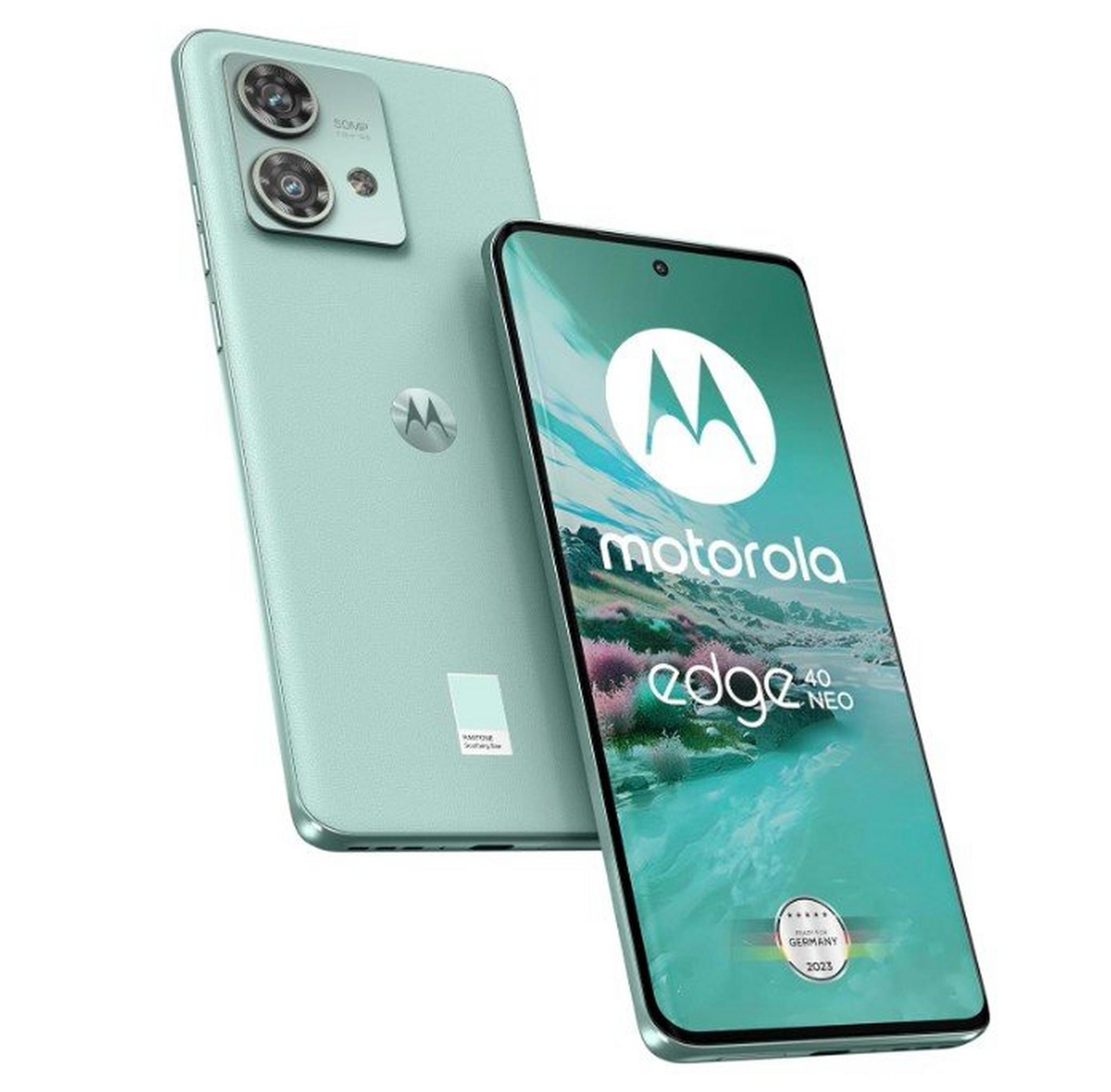 Motorola Moto Edge 40 Neo Phone, 6.55-inch, 256GB, 12GB RAM, 5G – Green