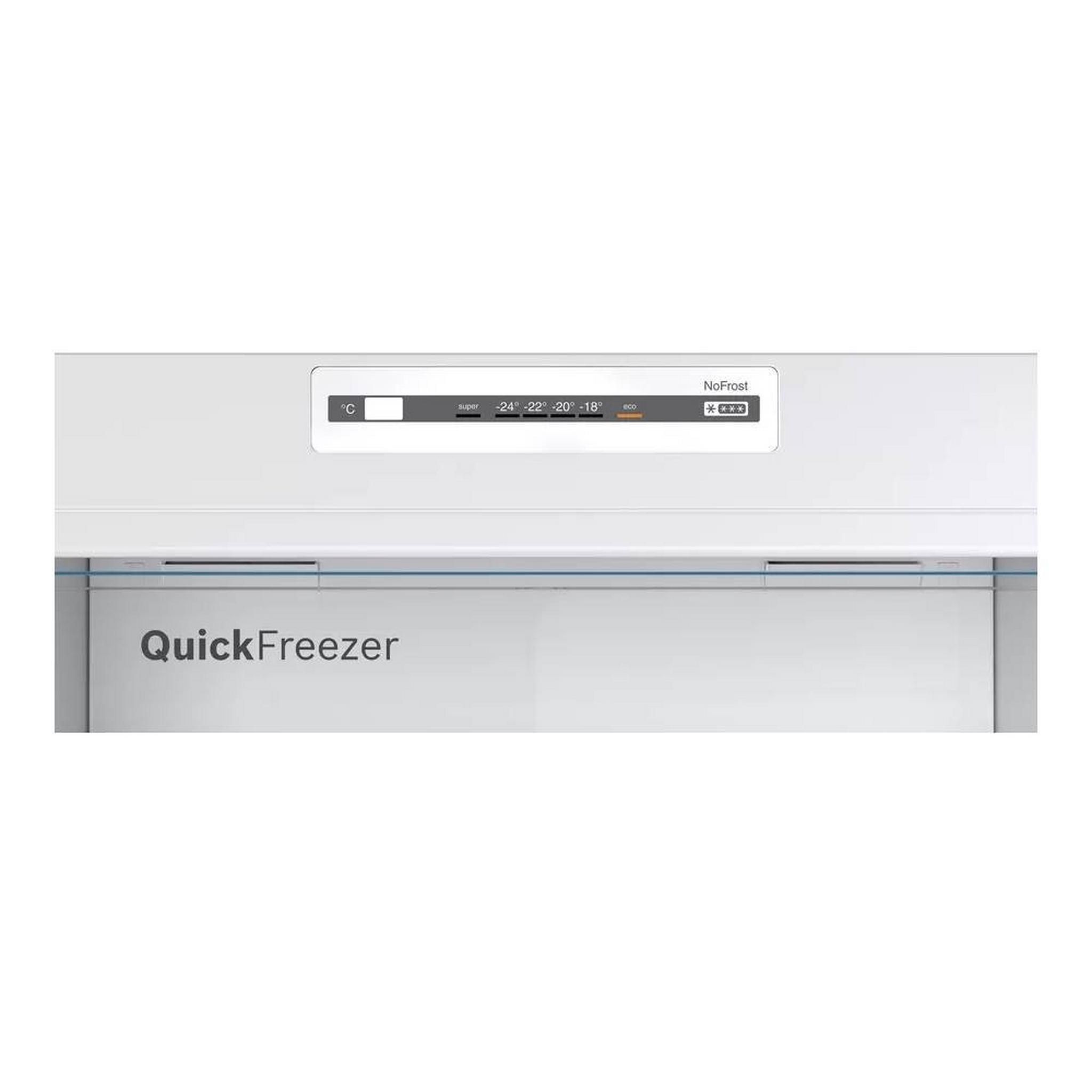 BOSCH Series 2 Top Mount Refrigerator, 12.9CFT, 365L, KDN43N120M – Silver