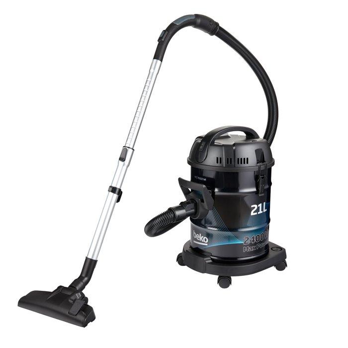 Beko Drum Dry Vacuum Cleaner, 2400W, 21L, VCC 70322 WI – Black