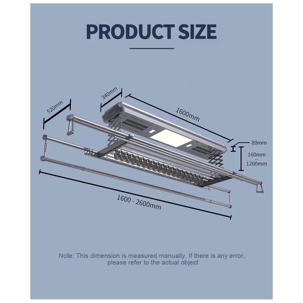 Wansa Ceiling Electric Clothes Dryer, YG6206H – Grey