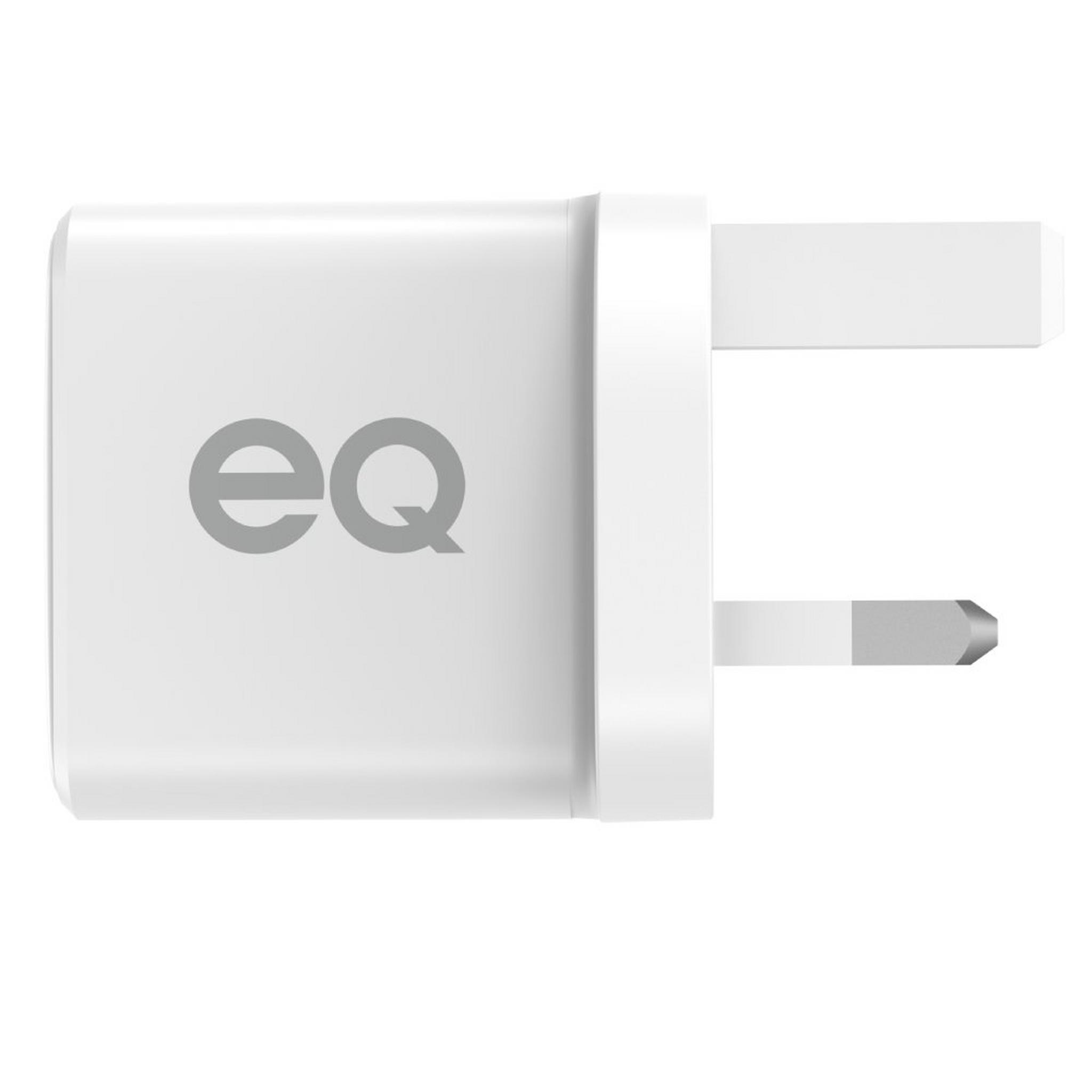 EQ Gan 20W Power Delivery Wall Charger, USB-C + USB-A Ports, VTX-20VHAC-3 – White