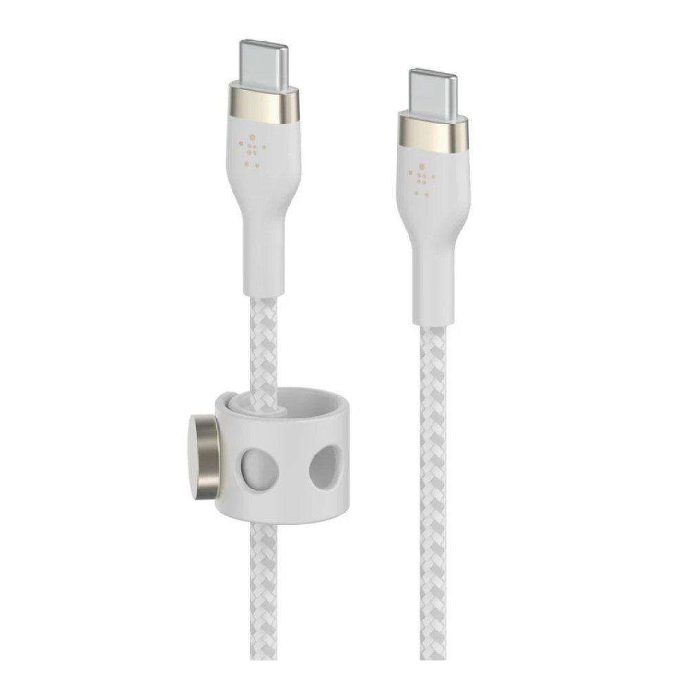 Buy Belkin boostcharge pro flex braided usb c charger cable, cab011bt3mwh – white in Kuwait