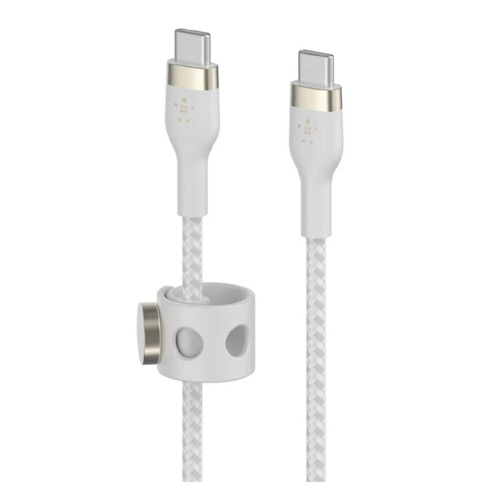 Belkin BoostCharge Pro Flex Braided USB C Charger Cable, CAB011bt3MWH – White