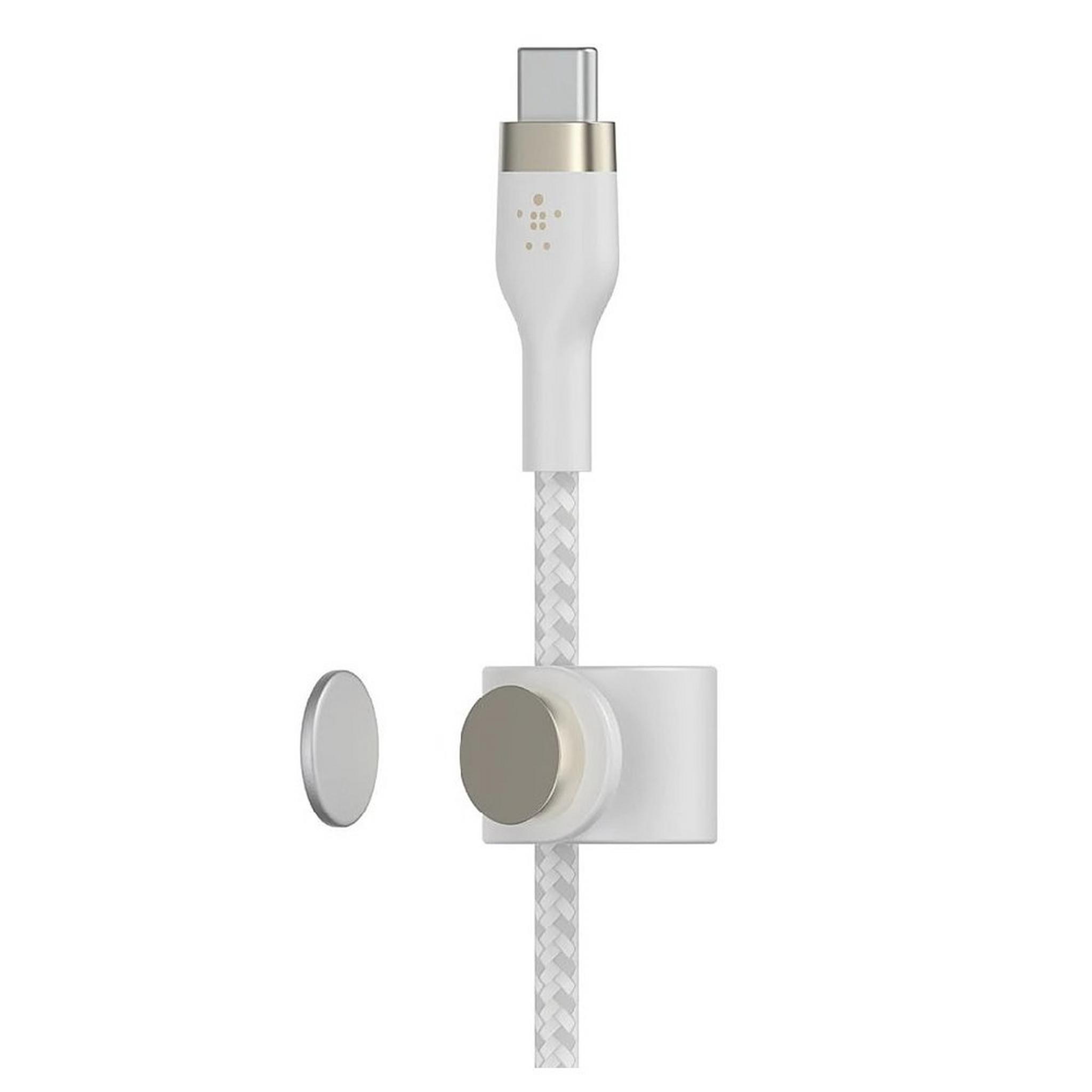 Belkin BoostCharge Pro Flex Braided USB C Charger Cable, CAB011bt3MWH – White
