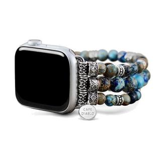 Buy Cape diablo imperial jasper apple watch strap, large 6. 5-7-inch – blue in Kuwait