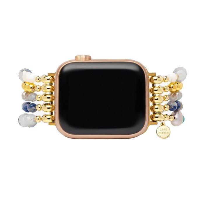 Cape diablo cashmere turquoise stretch apple watch strap, small 5. 25