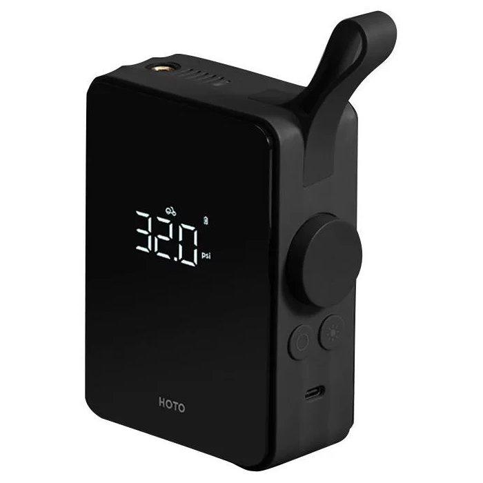 منفاخ إطارات كهربائي محمول من هوتو، 2500 مللي أمبير، منفذ شحن يو اس بي-سي، QWCQB001- أسود