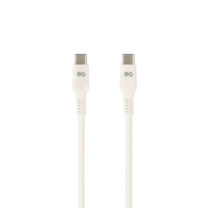 Buy Eq usb-c to usb-c charing cable, 3m, cc-130d-3m-wht – white in Kuwait