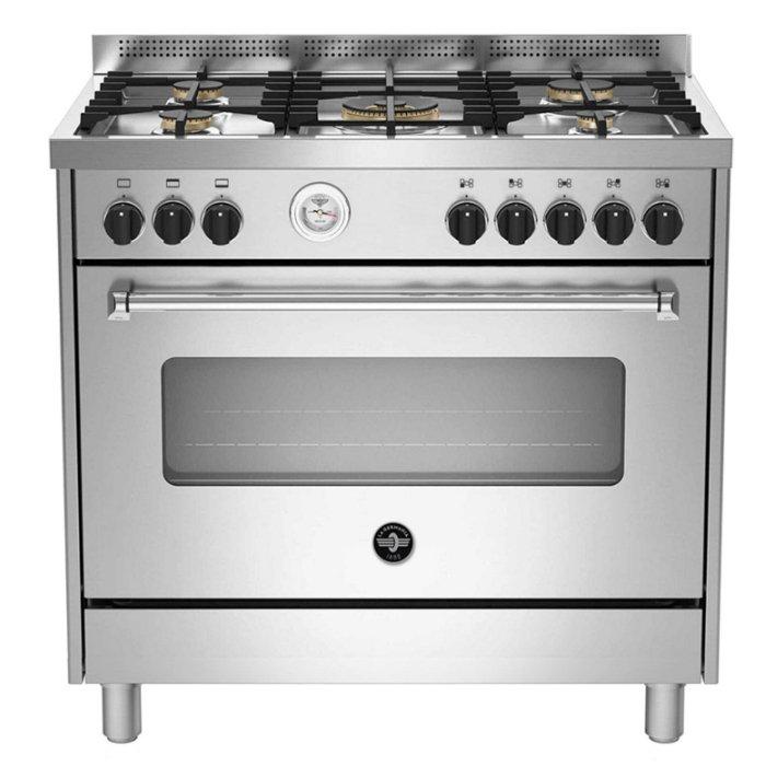 شفاط طباخ سفلي بحجم 90سم + طباخ غاز حجم 142 لتر من لاجيرمانيا، AMS95C81AX+K90TUSX – ستانلس ستيل