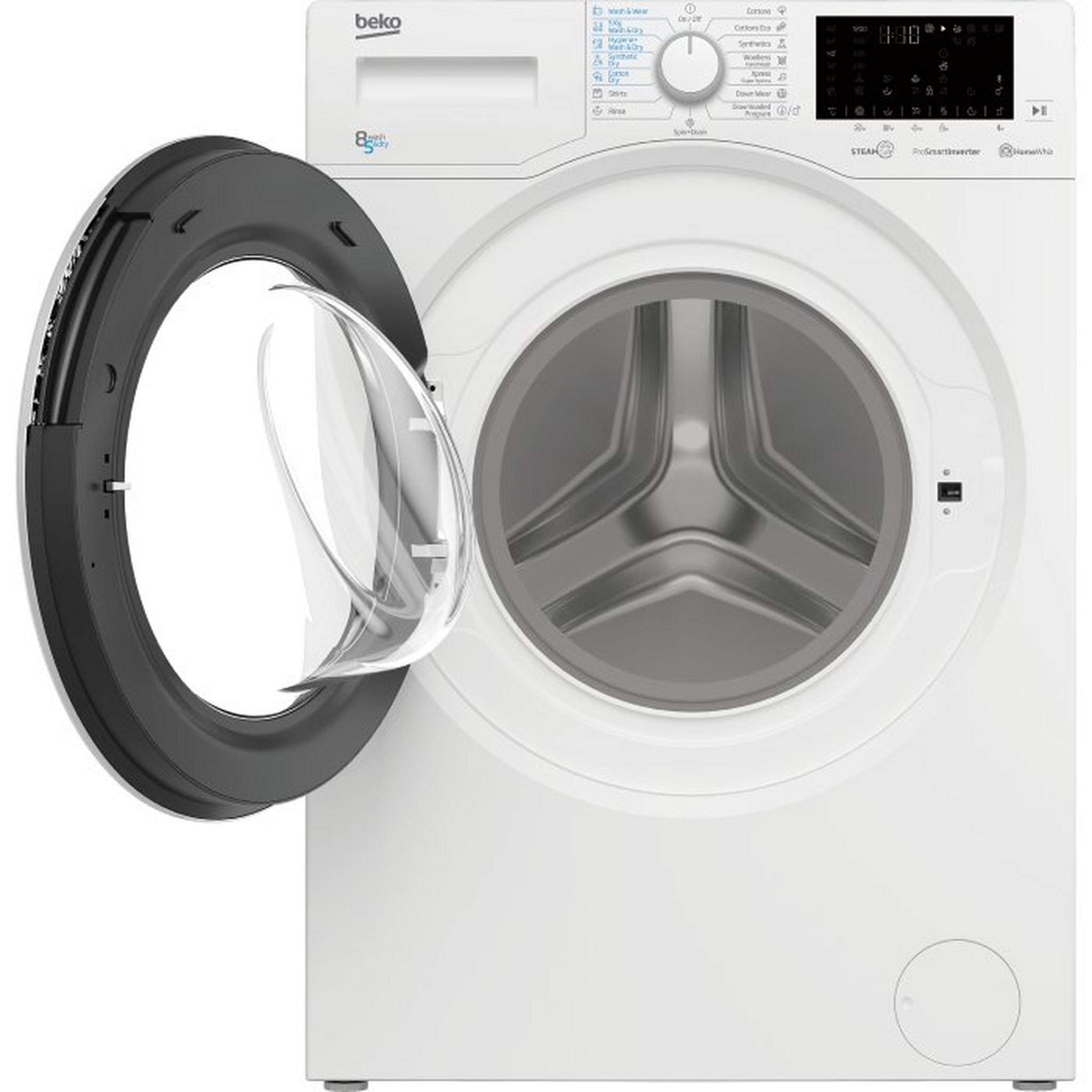 Beko Front Load Washer Dryer, 8KG Washing Capacity, 5KG Drying Capacity, HTV8636XS - White