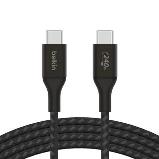 Buy Belkin usb-c to usb-c braided cable, 240w, 2m, cab015bt2mbk – black in Kuwait