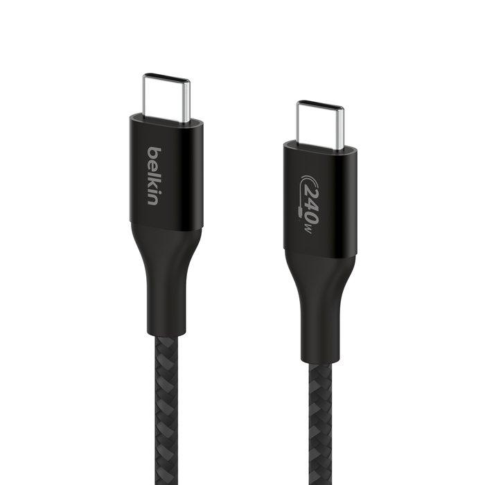 Belkin USB-C to USB-C Braided Cable, 240W, 2M, CAB015BT2MBK – Black