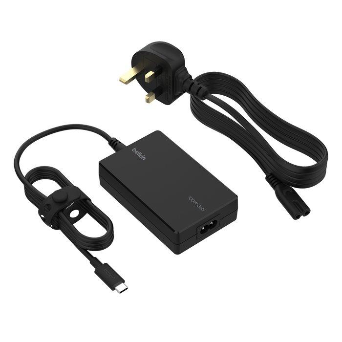 Belkin USB-C GaN Power Adapter, 100W, INC016GLBK – Black
