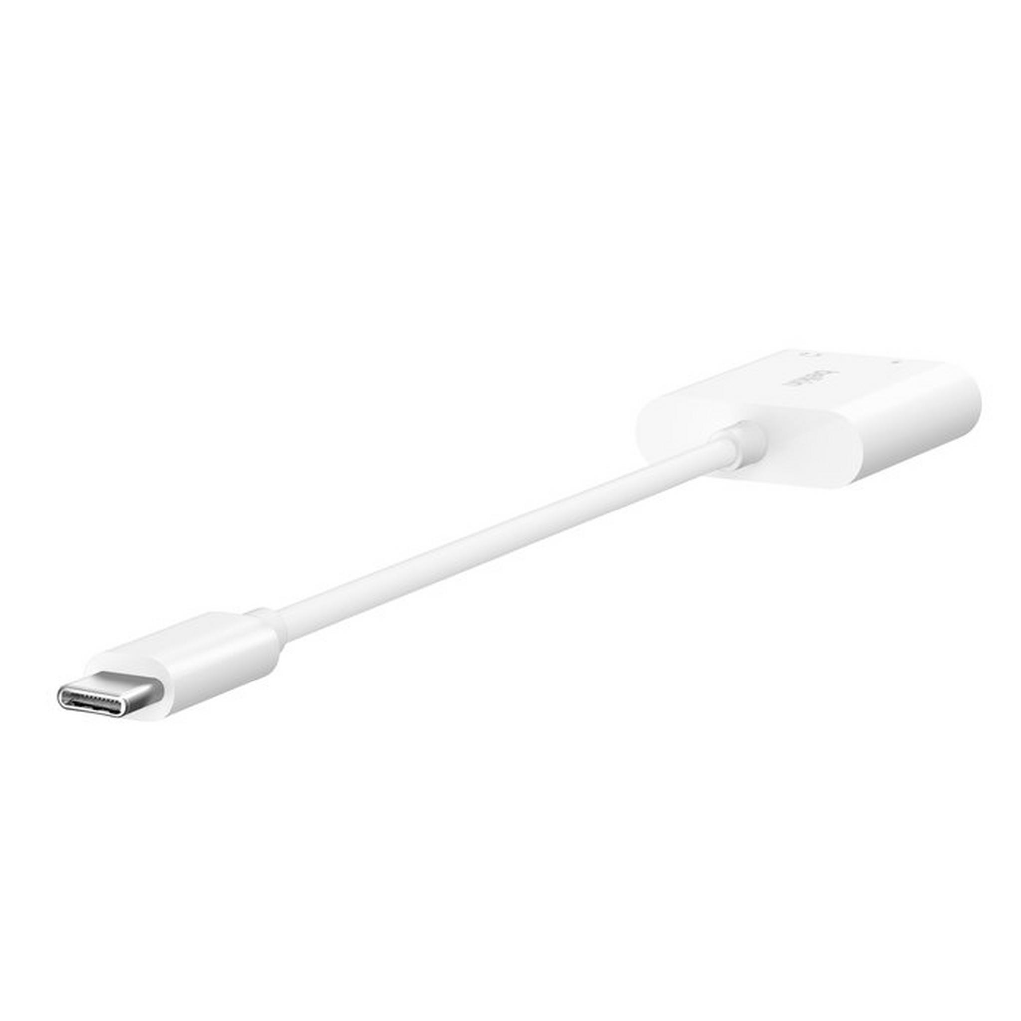 Belkin RockStar 3.5 mm Audio + USB-C Charge Adapter, 	NPA004BTWH – White