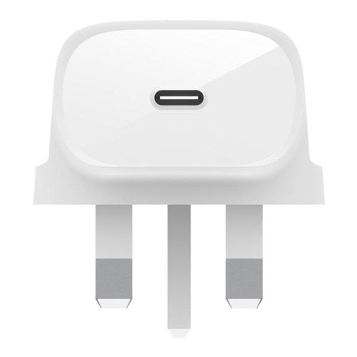 Belkin USB-C PD 3.0 PPS Wall Charger 30W + USB-C Cable with Lightning Connector, WCA005MY1MWH-B5 – White