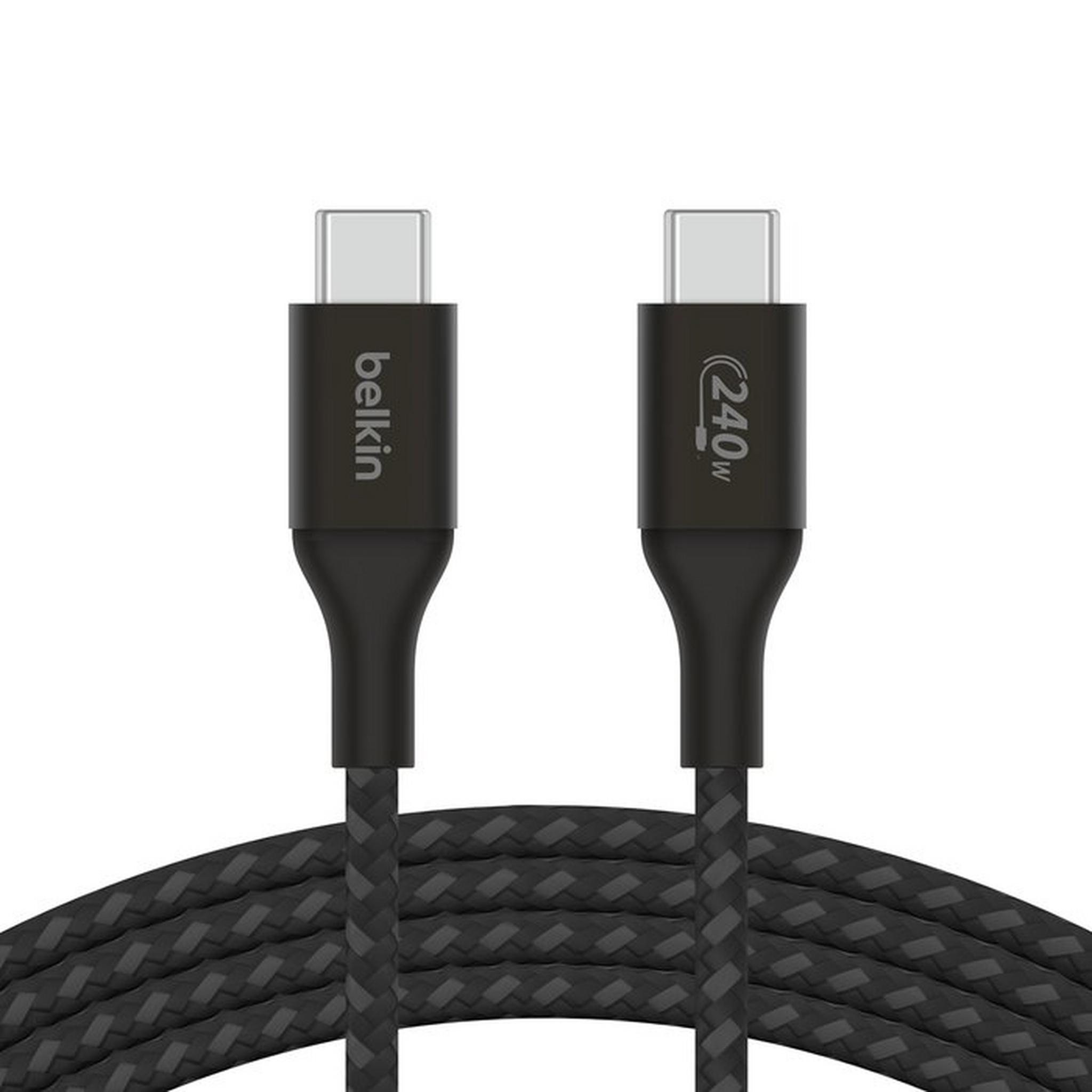Belkin USB-C to C Braided Cable, 240W, 1M, CAB015BT1MBK – Black