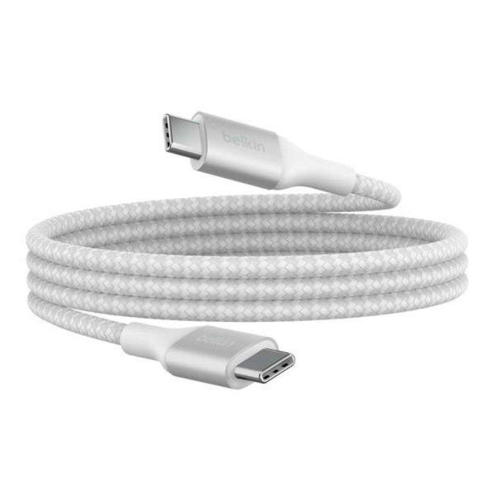 Belkin USB-C to C Braided Cable, 240W, 1M, CAB015BT1MWH – White 