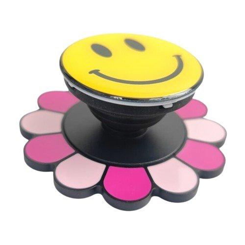 EQ Colored Flower Phone Grip Smily, EQ-FB-GRIP – Yellow