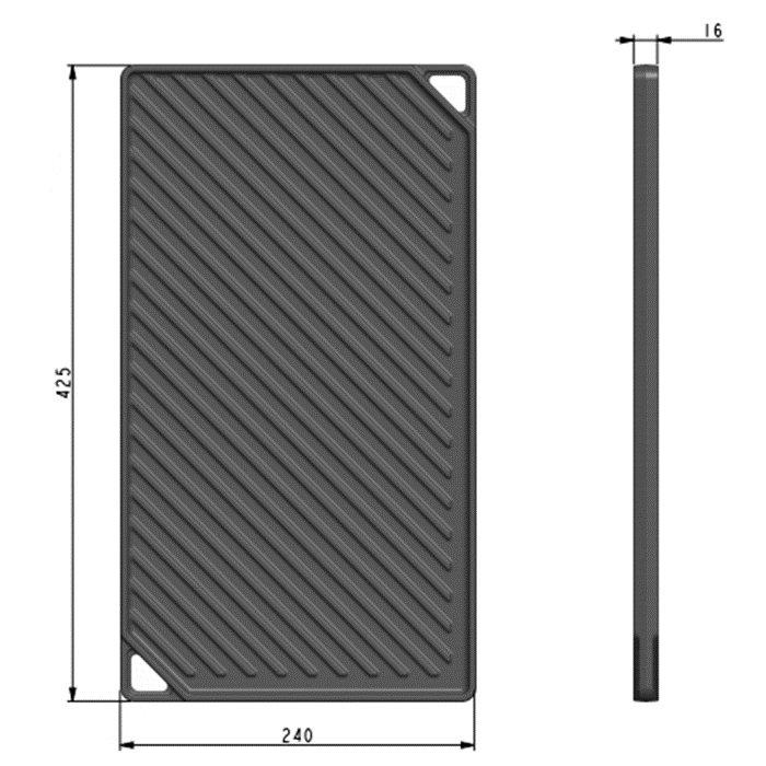 Wansa Reversible Cast Iron Griddle – Grey