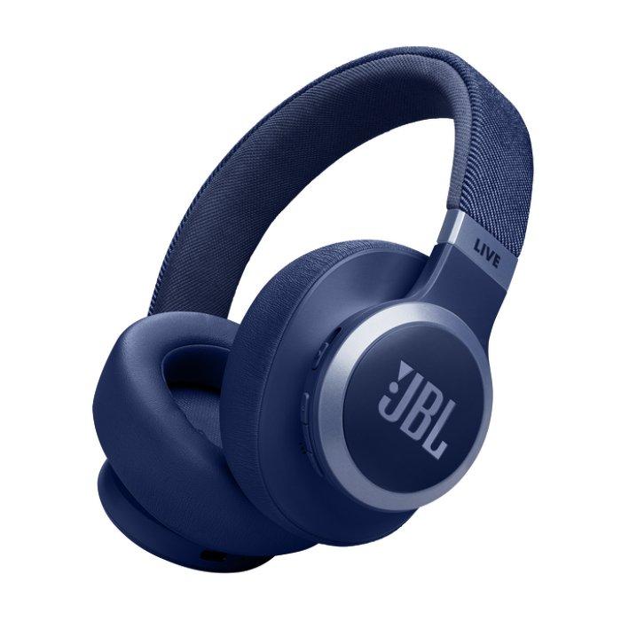 JBL Live 770NC Wireless On-Ear Headphones with True Adaptive Noise Cancelling, JBLLIVE770NCBLU – Blue