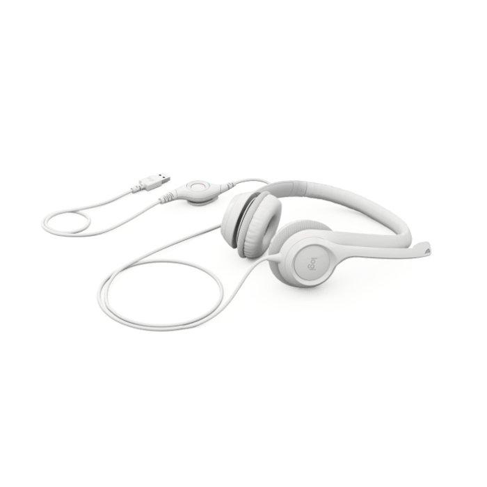 Logitech H390 USB Computer Headset, 981-001286 – White