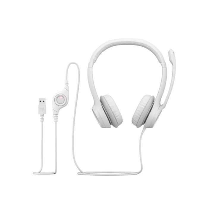 Logitech H390 USB Computer Headset, 981-001286 – White
