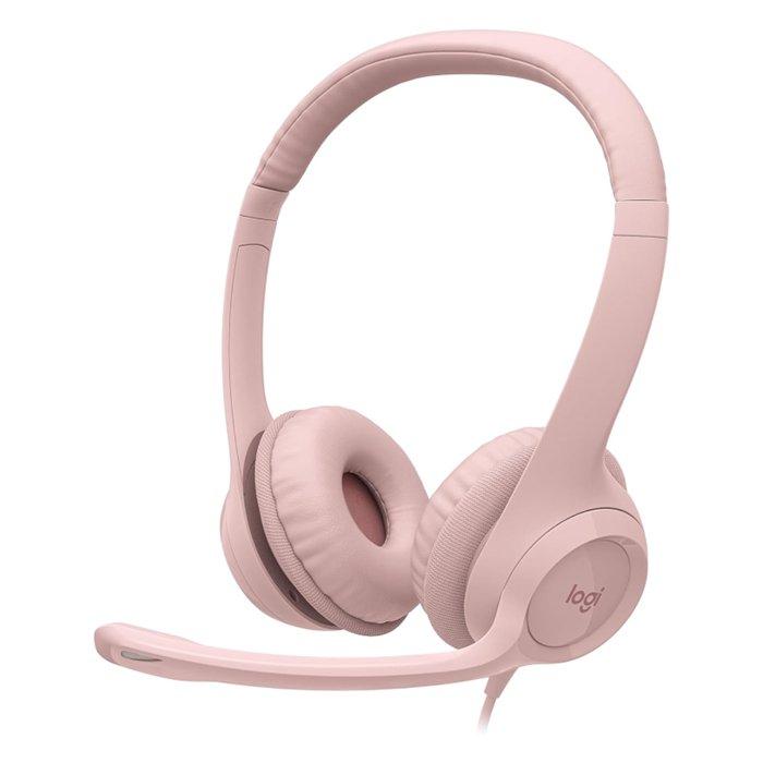 Buy Logitech h390 wired headset, 981-001281 – rose in Kuwait