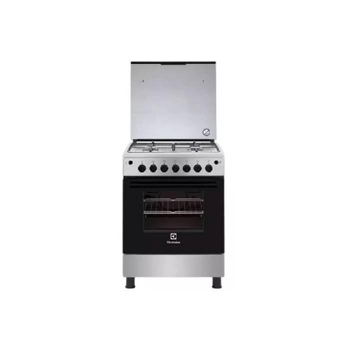 ثلاجة بفريزر علوي، 16 قدم مكعب، ستانلس ستيل + طباخ غاز، 68 لتر، فضي + غسالة تحميل أمامي 9 كجم فضي من الكترولوكس، EMT85+EW7F+EKG611