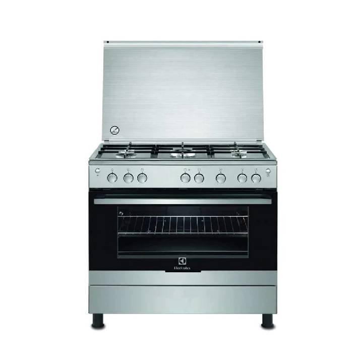 ELECTROLUX Refrigerator Top Freezer, 20 CFT, Inox + Cooker Gas, Stainless Steel  + 10 KG Front Load Washer, Silver Bundle, EMT86+EW8F+EKG9000